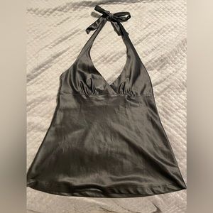 Sexy silky black top